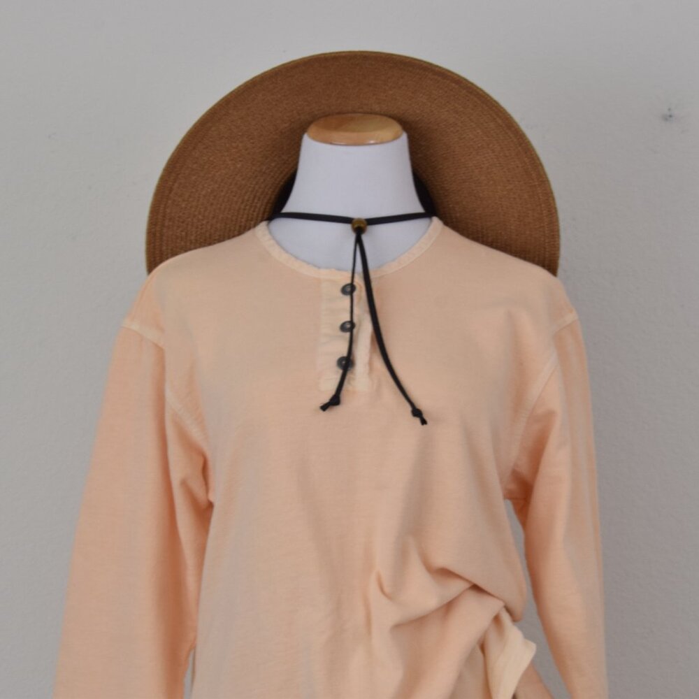Vintage 80s All Cotton Pale Yellow/Orange‎ Sweatshirt size M